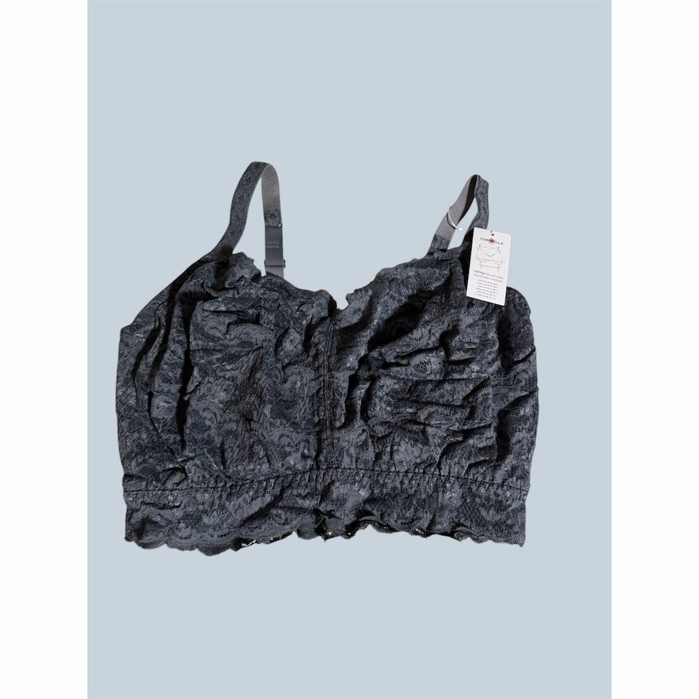 XL Cosabella Curvy Sweetie Sift Bra Gray Floral Lace Longline in Anthracite - Picture 6 of 16